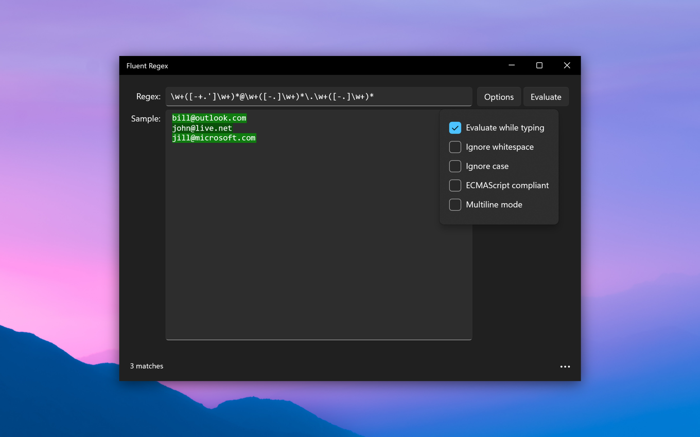 Fluent Regex for Windows