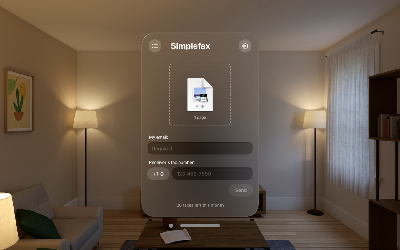 Simplefax for visionOS
