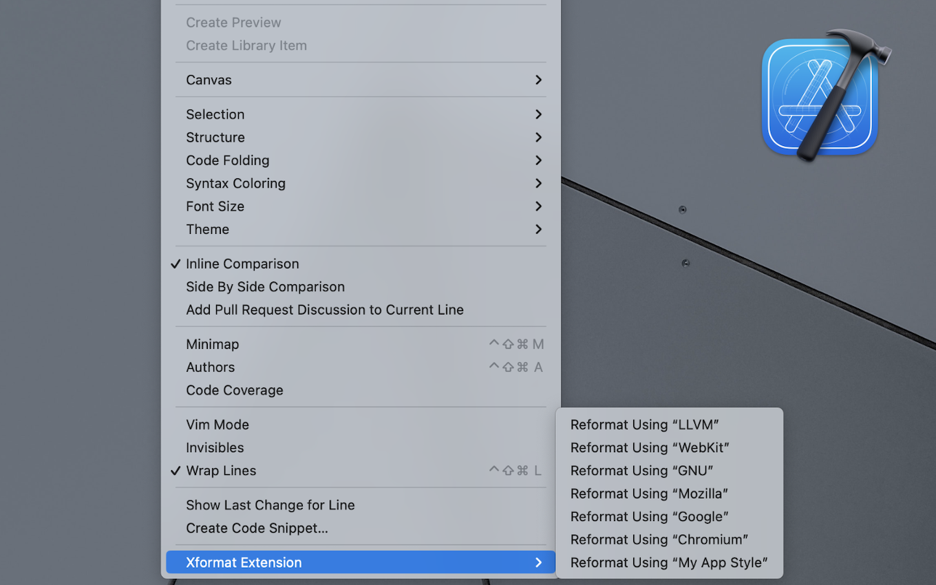 Xformat for Mac - Xcode extension